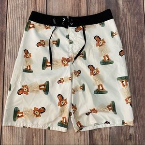 Vans | Hawaiian Aloha Hula-girl Board Shorts